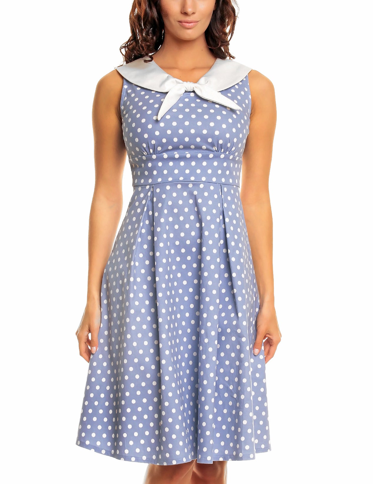 Sally Classic Vintage Sailor Dress in Pale Blue