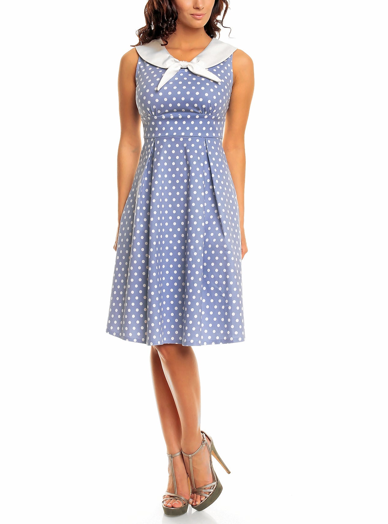 Sally Classic Vintage Sailor Dress in Pale Blue