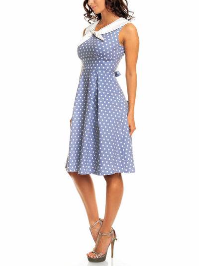 Sally Classic Vintage Sailor Dress in Pale Blue