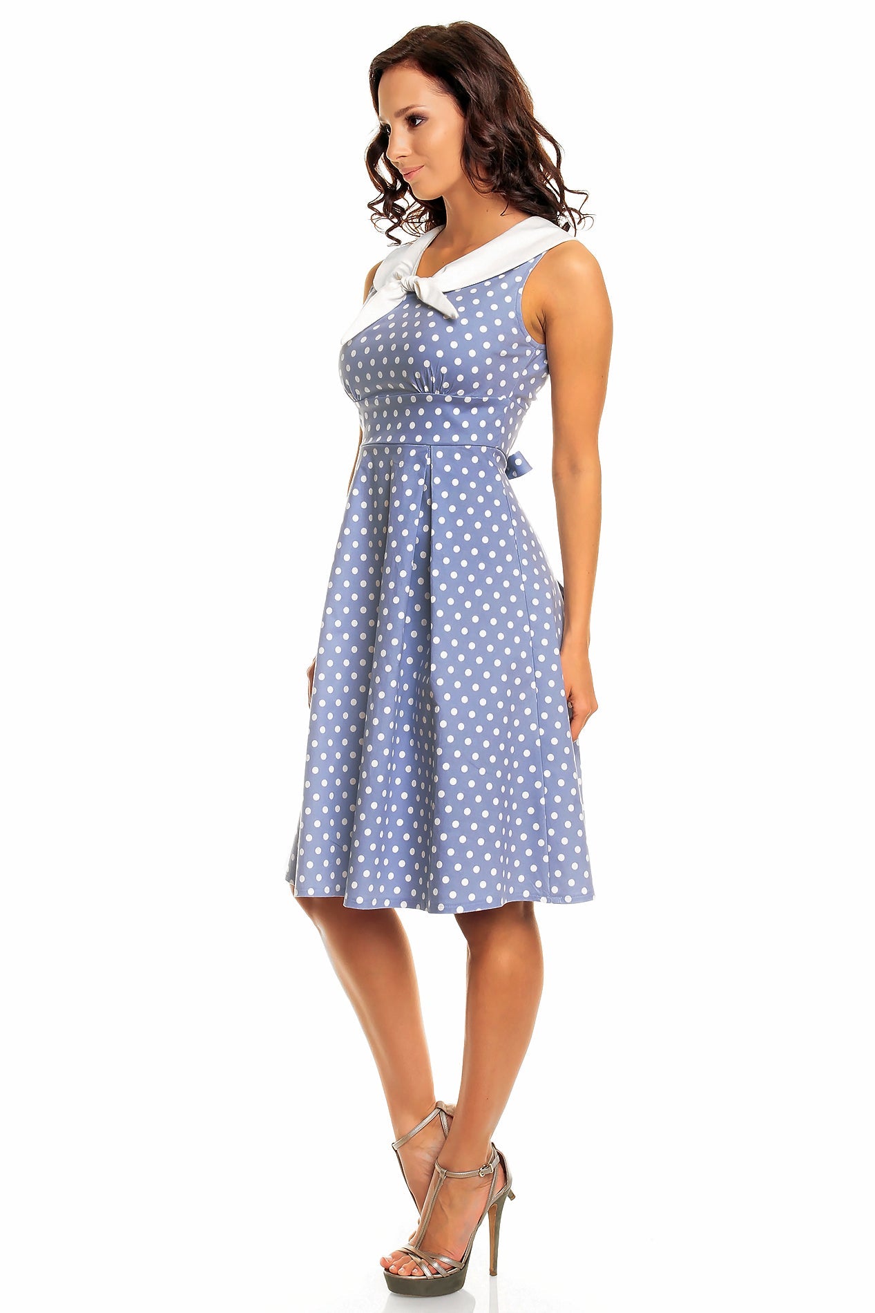 Sally Classic Vintage Sailor Dress in Pale Blue