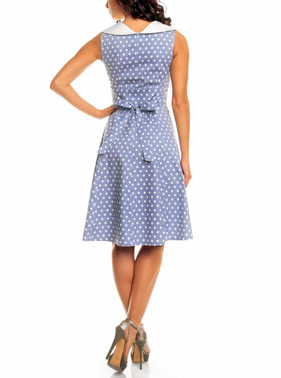 Sally Classic Vintage Sailor Dress in Pale Blue