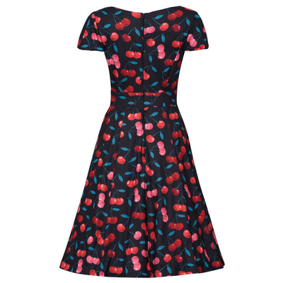 PRE-ORDER Children Claudia Black Cherry Print Swing Dress