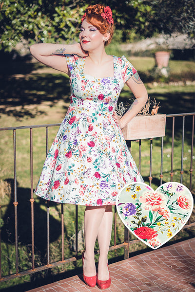 Claudia Green Floral Swing Dress