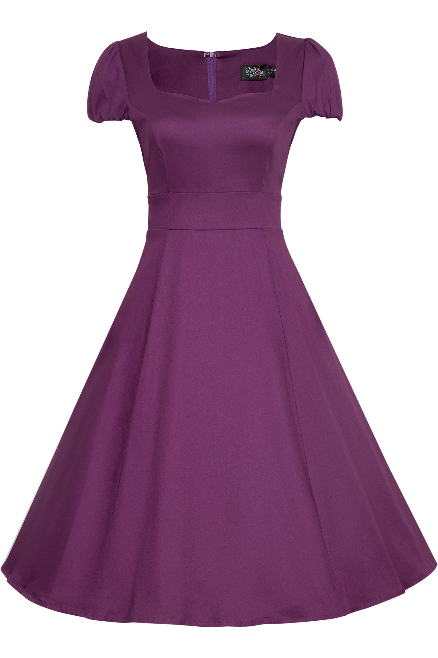 EU STOCK Claudia Flirty Fifties Style Dress in Purple