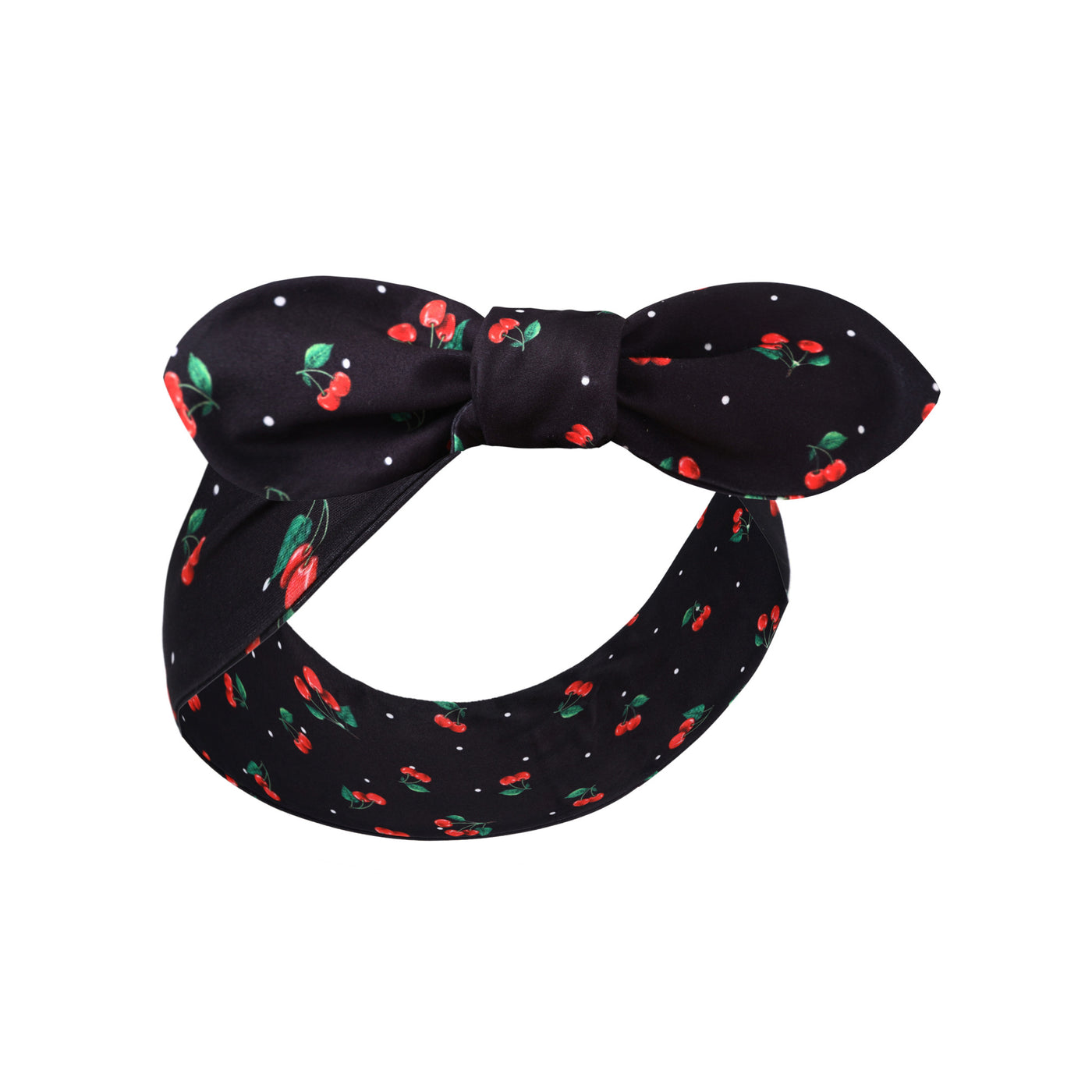 PRE ORDER 50's Inspired Quirky Headband in Black Cherry Print