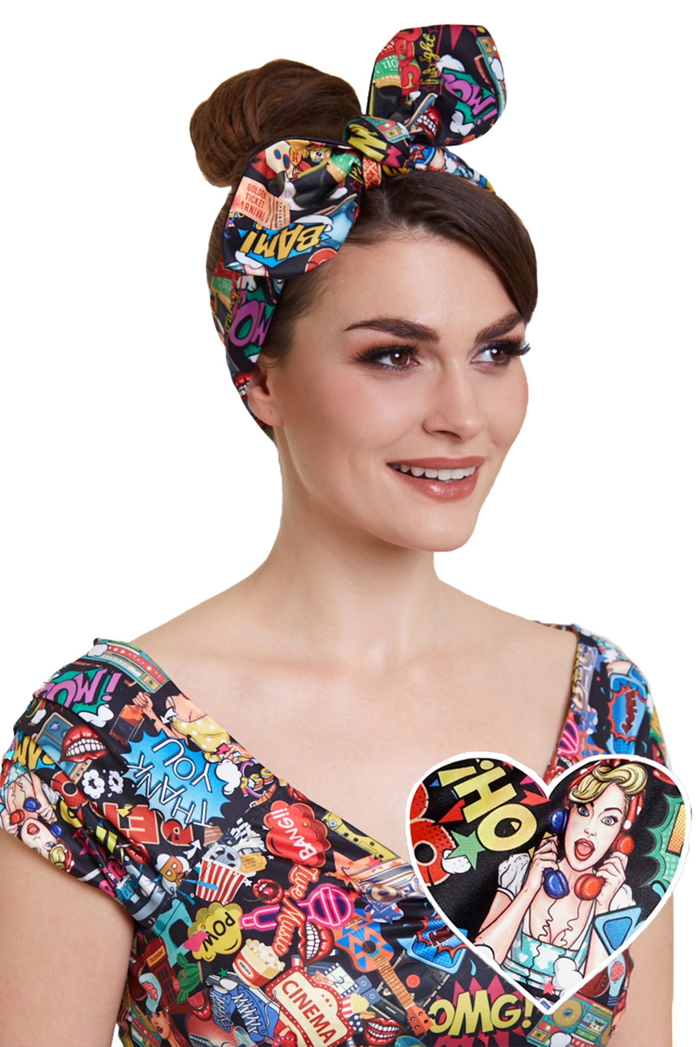 EU STOCK  Retro Pop Art Stretchy Headband