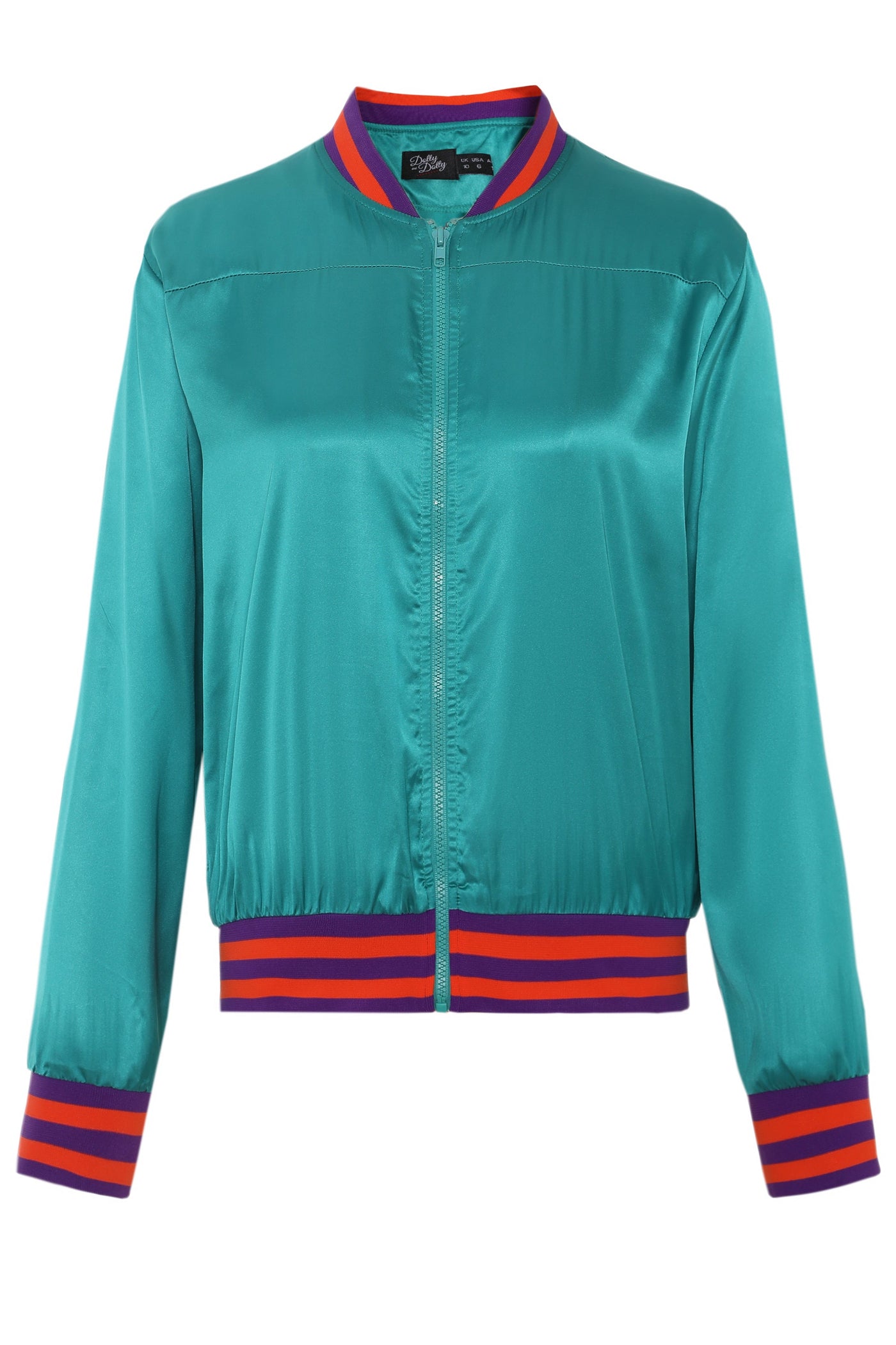 PRE ORDER Betty Turquoise Chic Long Sleeved Varsity Jacket