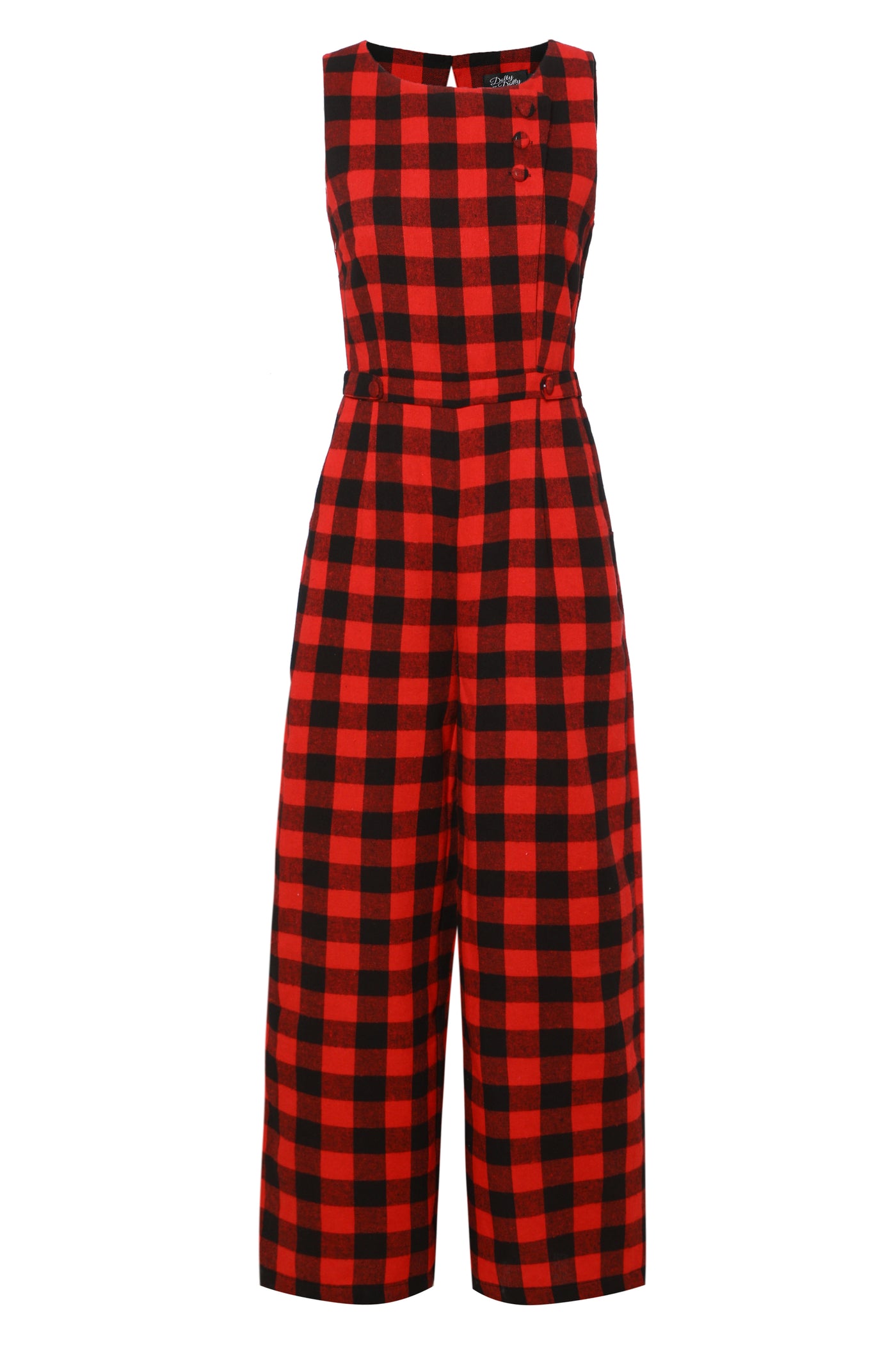 Sylvia Red and Black Tartan Jumpsuit