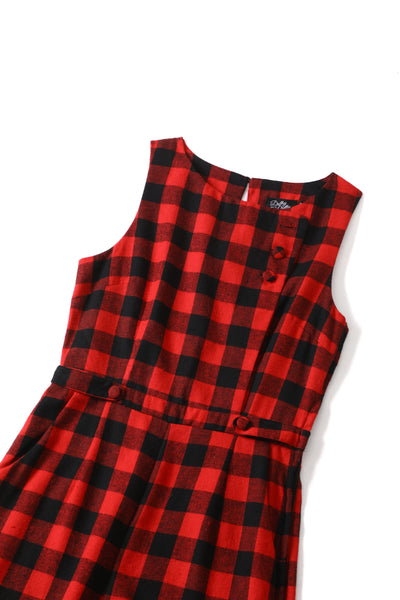 Sylvia Red and Black Tartan Jumpsuit