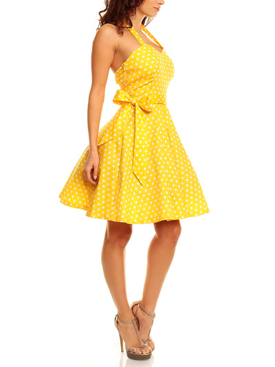 Penny Full Circle Polka Dot Skirt Dress in Yellow