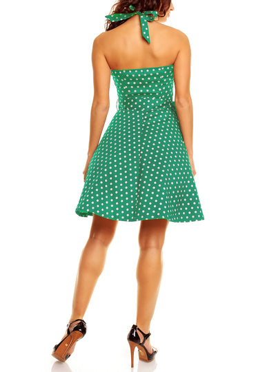 Penny Full Circle Medium Polka Dot Dress in Green