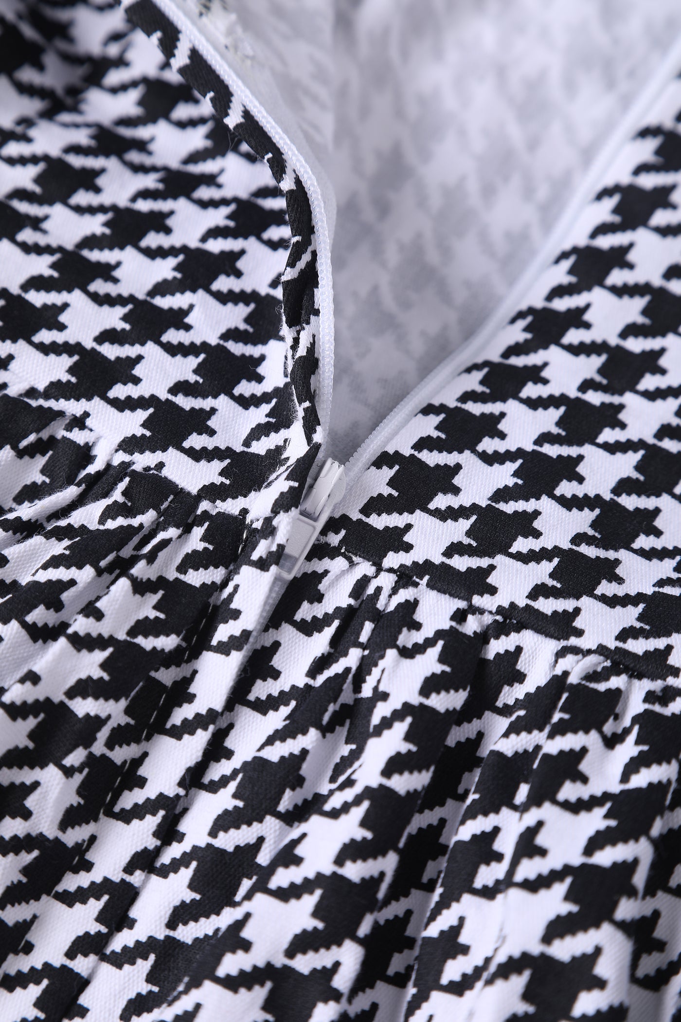 Cindy Black and White Vintage Dogtooth Dress