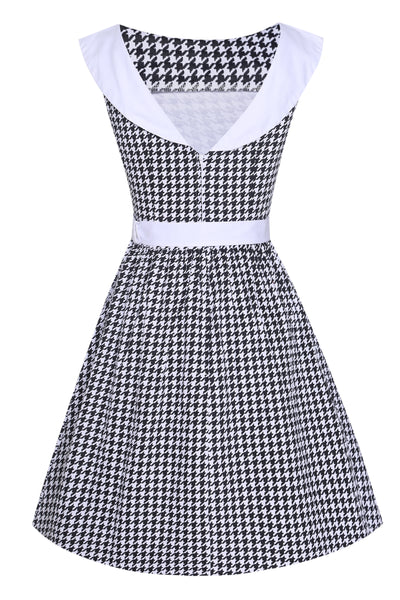 Cindy Black and White Vintage Dogtooth Dress