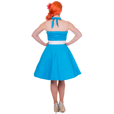 Nancy Sweetheart Neck 50's Dress in Blue