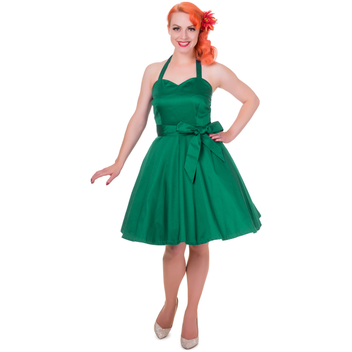 Nancy Sweetheart Neck 50's Dress in Green