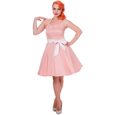 Nancy Sweetheart Neck 50's Dress in Light Pink