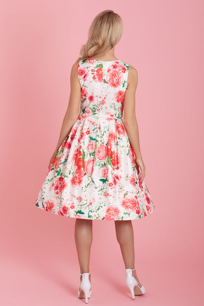 PRE ORDER Annie White Red Floral Swing Dress