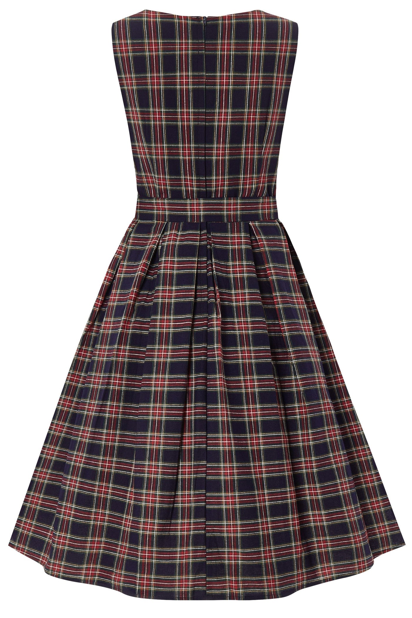 PRE ORDER Annie Retro Check Swing Dress in Black & Red