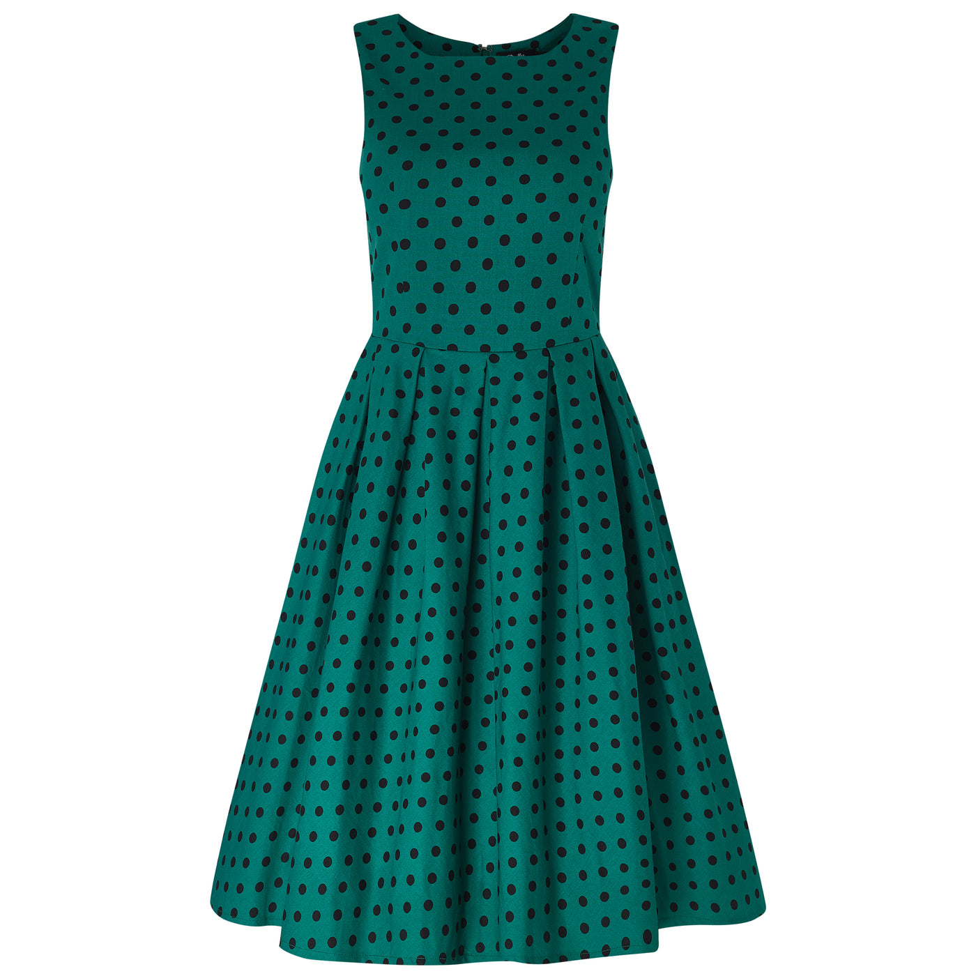 EUC Annie Polka Dot Swing Dress in Green/Black