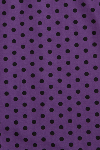 EU STOCK Annie Polka Dot Swing Dress in Purple/Black