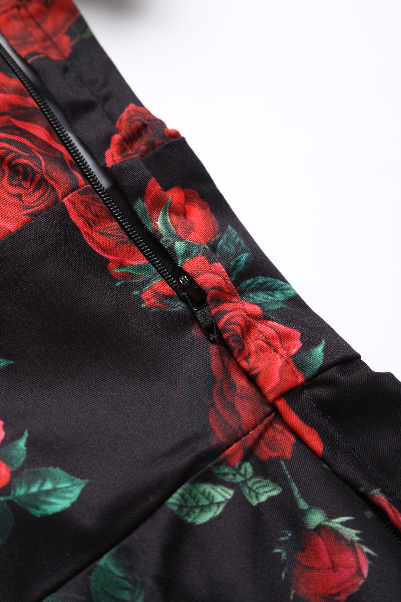 PRE ORDER Darlene Black Vintage-Inspired Red Rose Print Dress