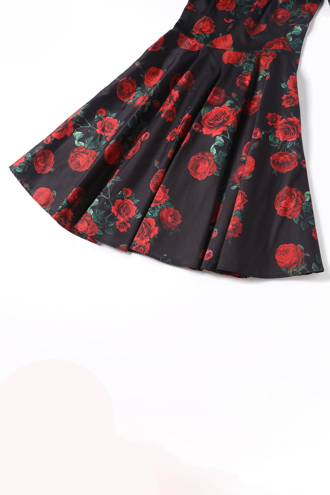 PRE ORDER Darlene Black Vintage-Inspired Red Rose Print Dress