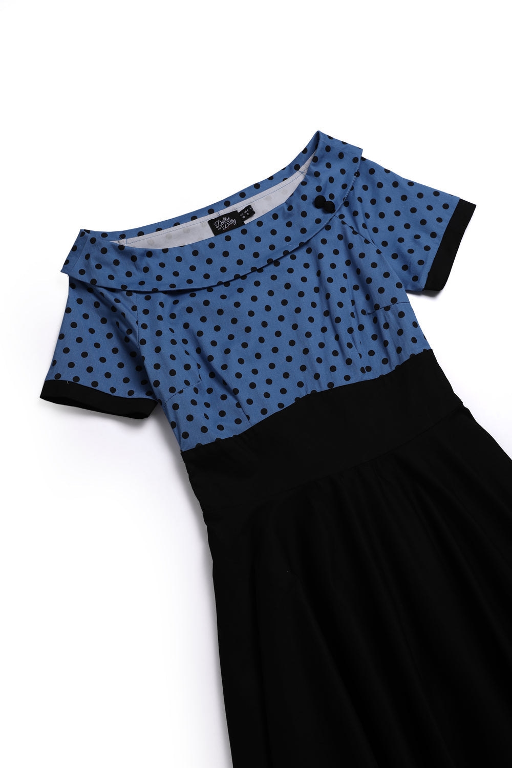 Darlene Blue Rockabilly Polka Dot Swing Dress