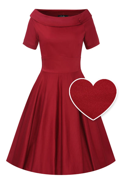 PRE-ORDER Darlene Stretchy Circle Swing Dress - Burgundy