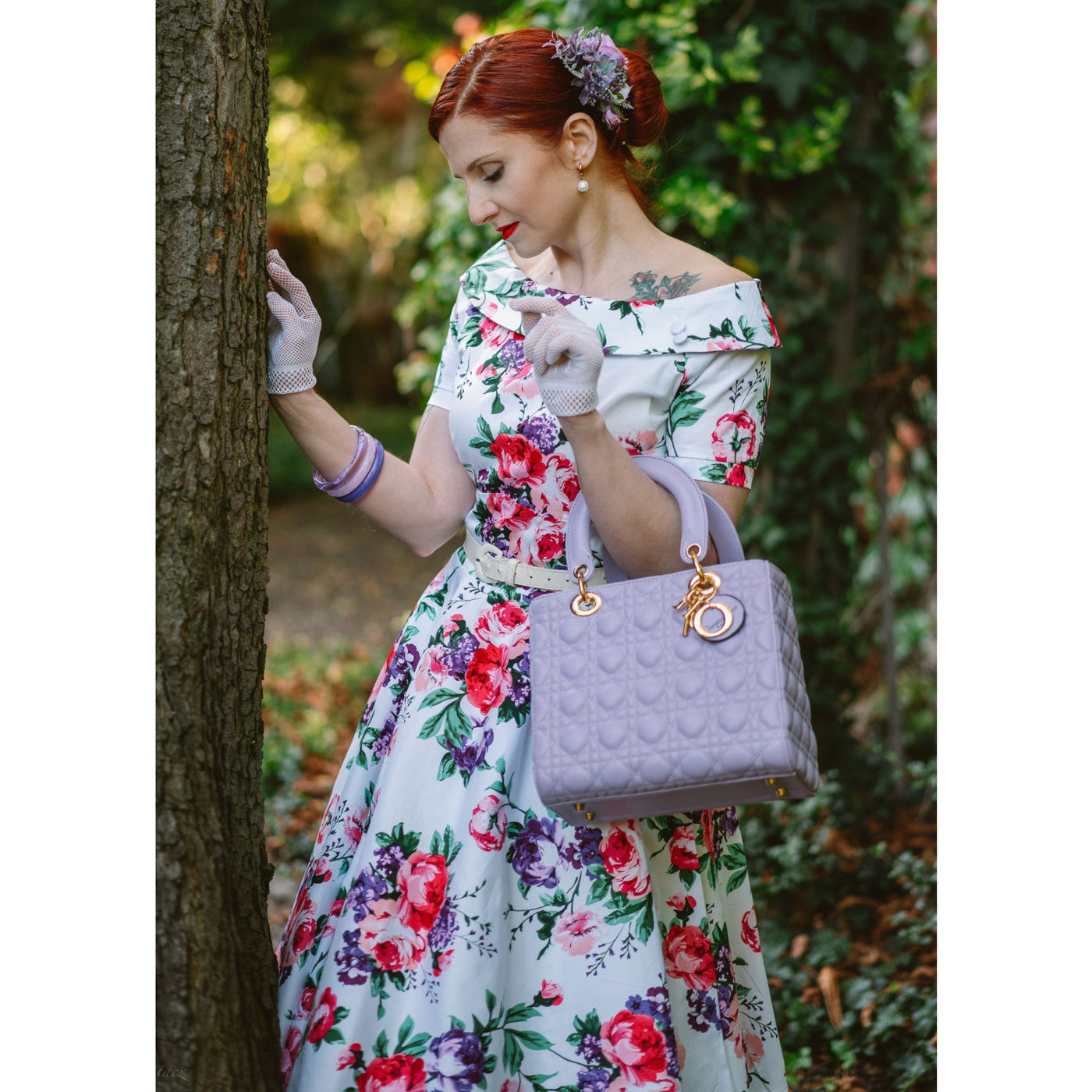 EU STOCK Darlene Retro White Floral  Swing Dress