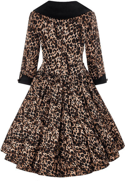 PRE ORDER Tiffany 50's Coat Dress in Leopard Print