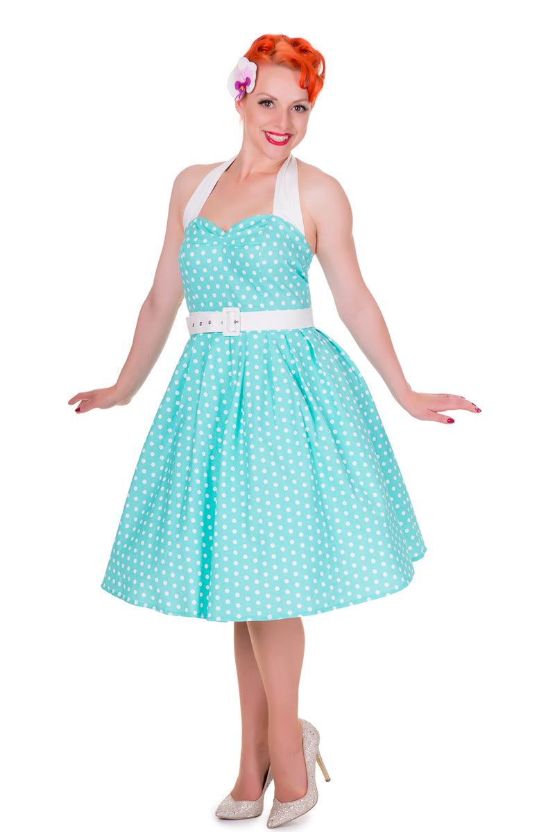 Sophie Two Toned Rockabilly 1950s Dress in Aqua