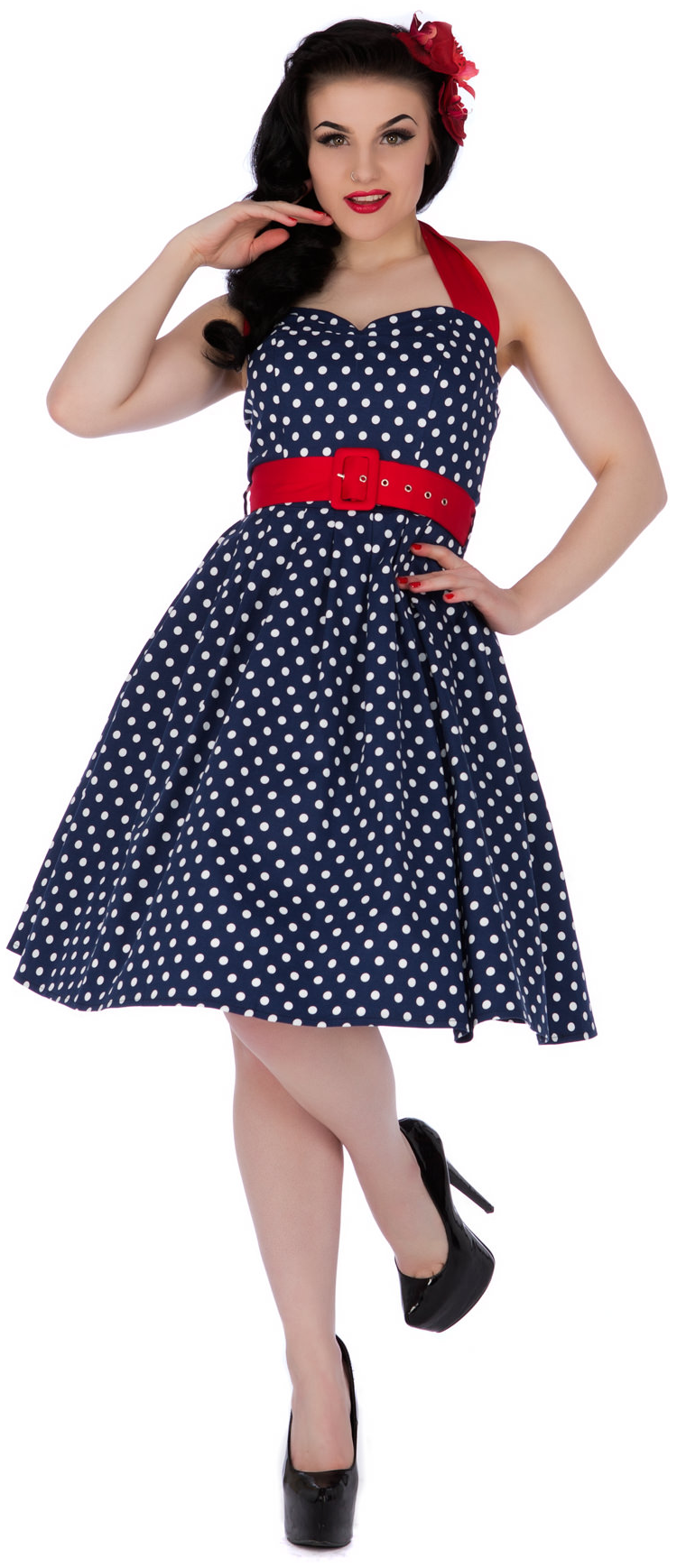 Sophie Two Toned Rockabilly 1950s Dress in Blue/Red