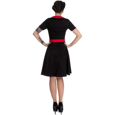 PRE-ORDER Evelyn Classic Pinup Swing Dress in Black/Red