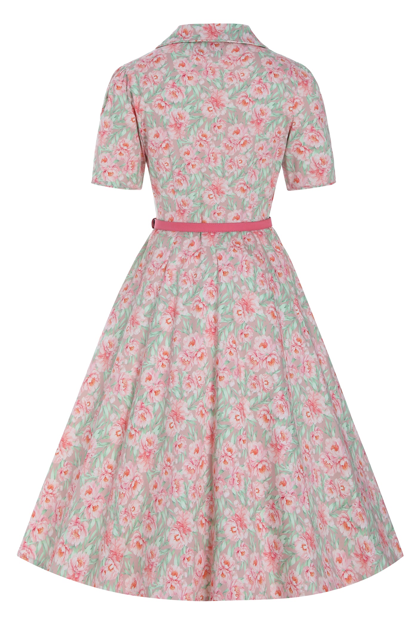 Penelope Rockabilly Pink Floral Shirt Dress