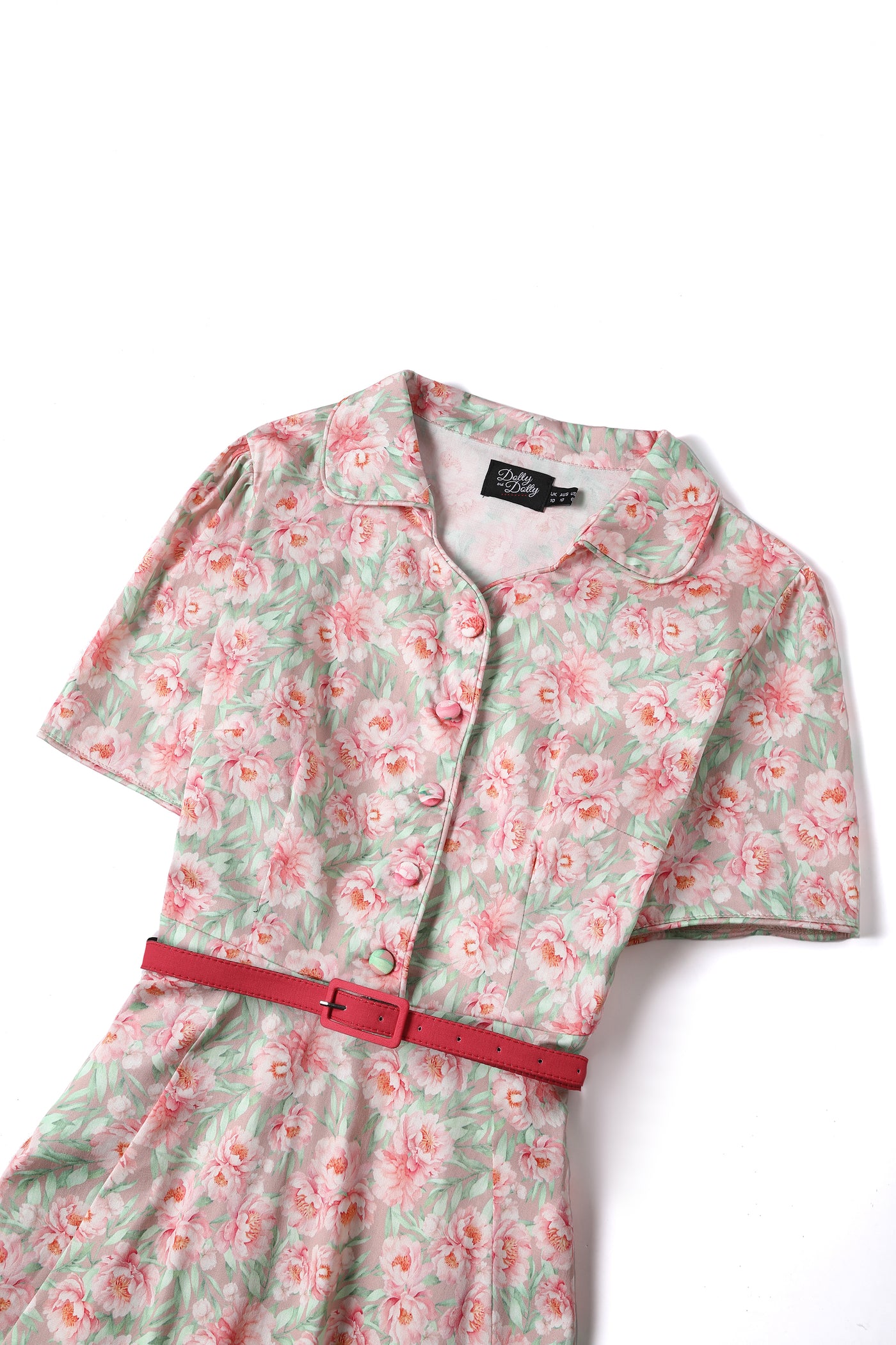 Penelope Rockabilly Pink Floral Shirt Dress