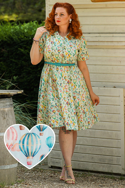 Penelope Rockabilly Hot Air Balloon Festival Shirt Dress