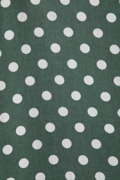 PRE ORDER Penelope Pine Green & White Polka Dot Dress - Fully Lined