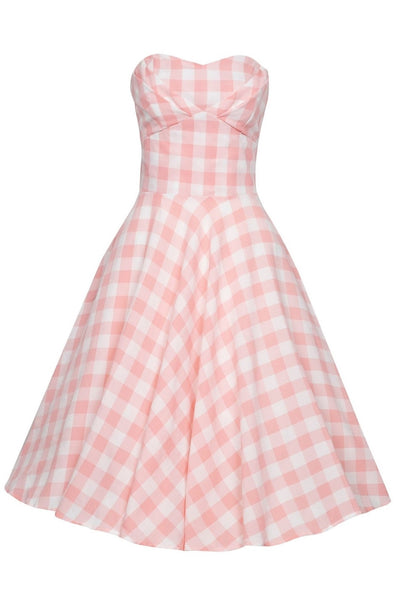 EU STOCK Melissa Retro Pink Gingham Dress