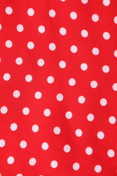 EU STOCK Poppy Red Polka Dot Shirt Dress