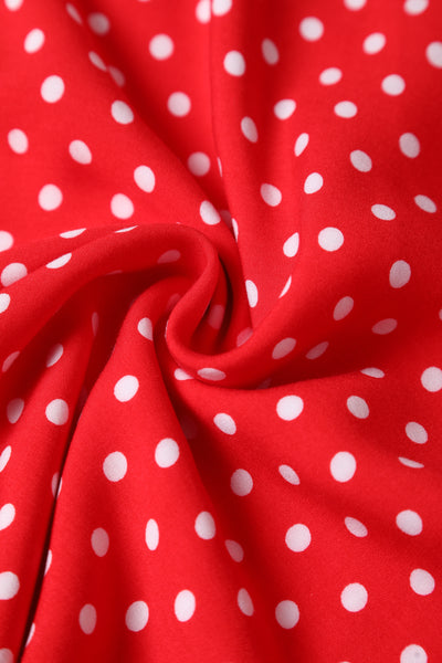 EU STOCK Poppy Red Polka Dot Shirt Dress