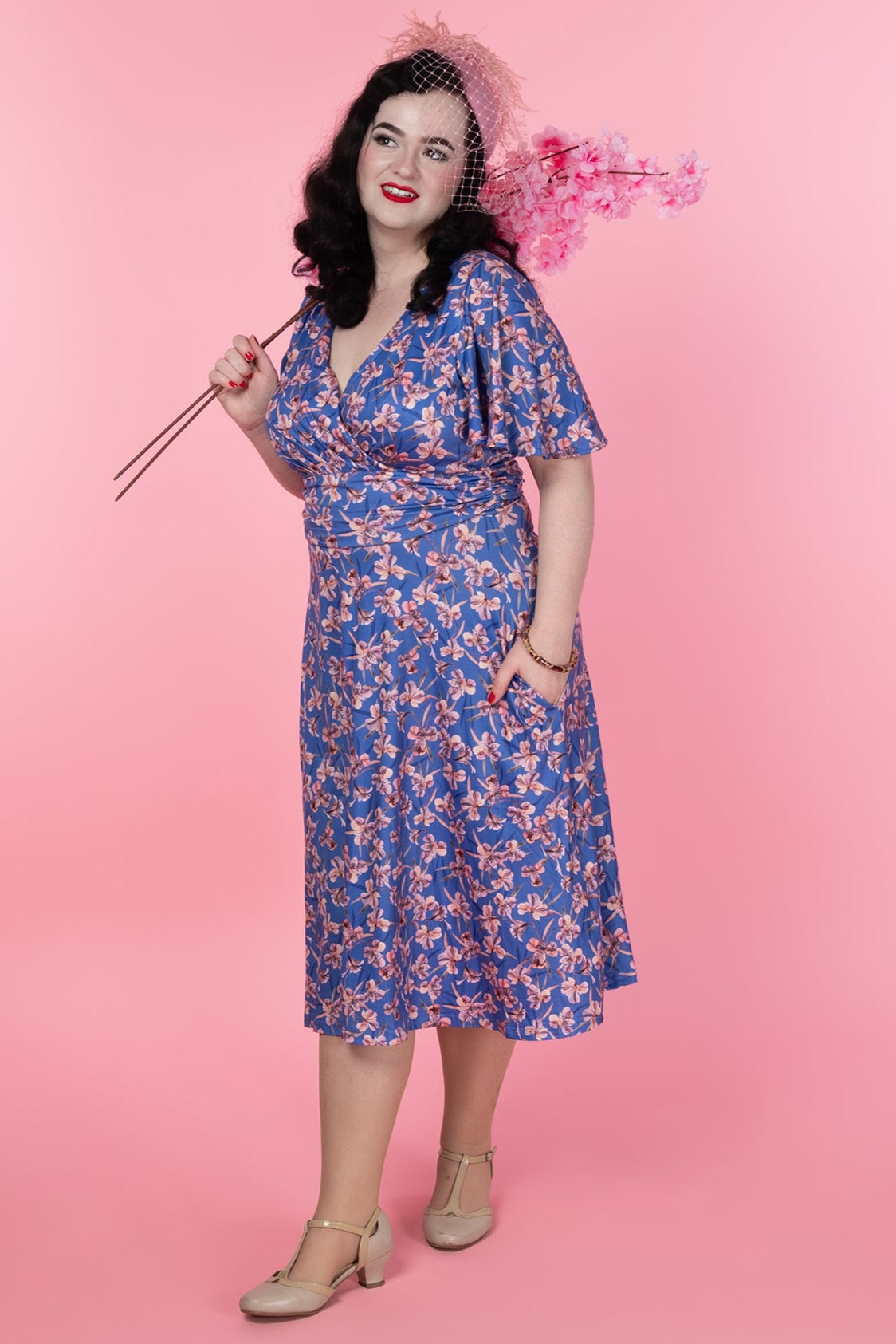 PRE ORDER Donna Blue Orchid Tea Dress