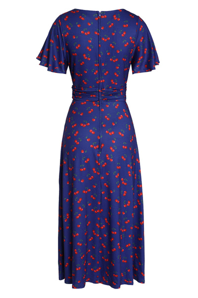 PRE ORDER Donna Cherry Navy Blue Tea Dress