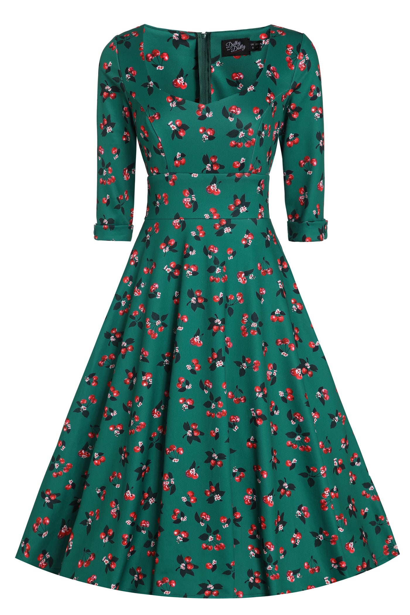 PRE ORDER Scarlette Cherry Emerald Green Midi Dress