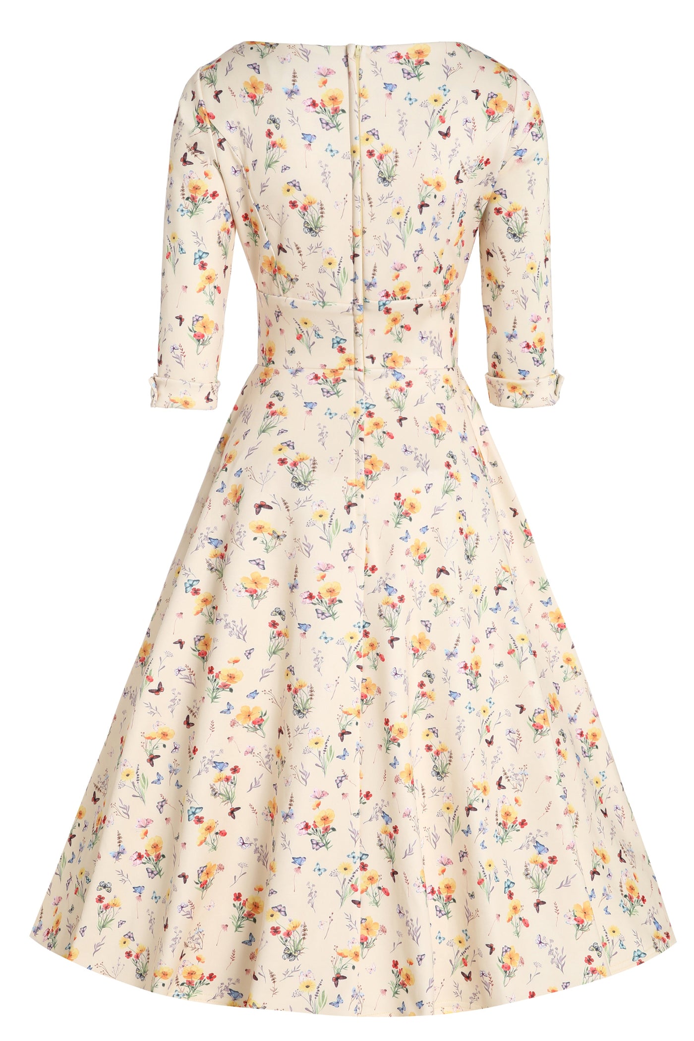 EU STOCK Scarlette Long-sleeved Dress In Yellow Meadow Print