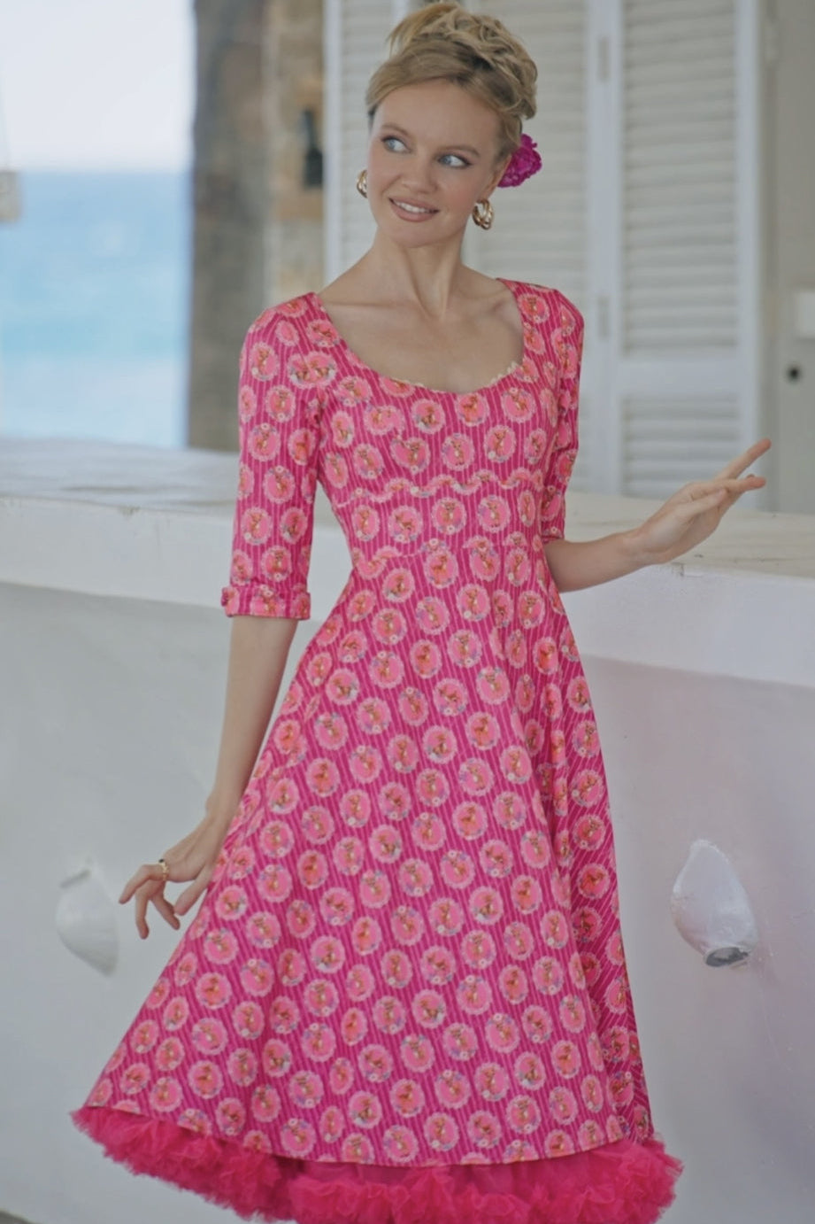 Scarlette Pink Baby Deer Midi Dress