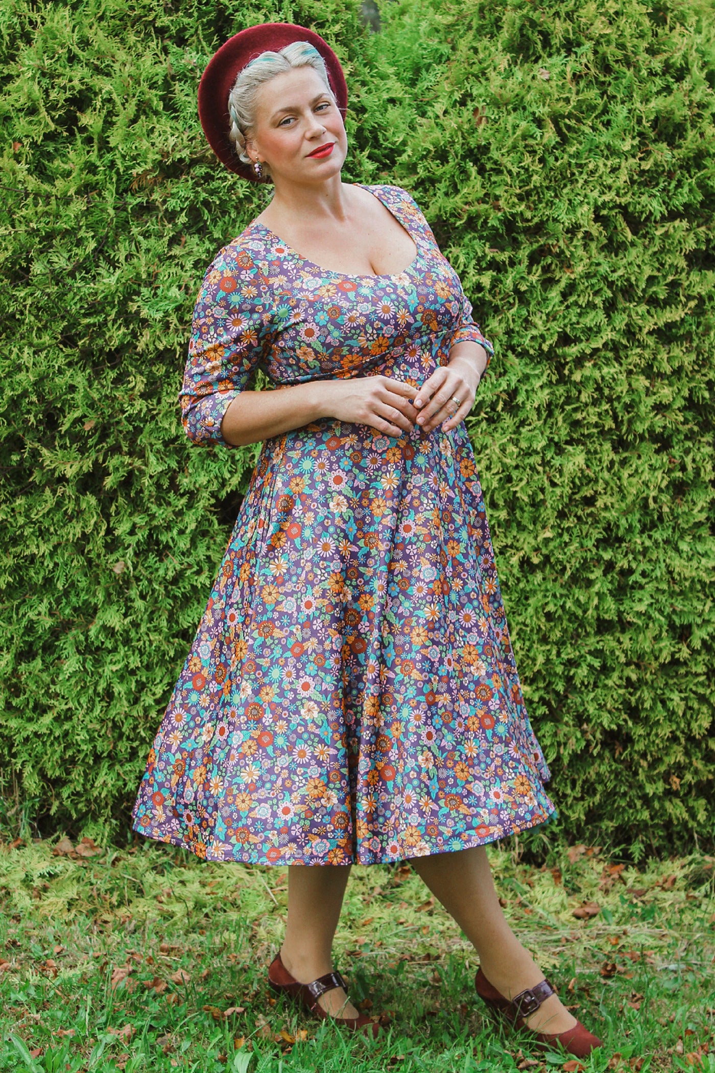 PRE-ORDER Scarlette Retro 70s Floral Garden Dress