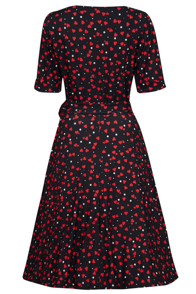 PRE ORDER Matilda Heart Print Knit Wrap Dress