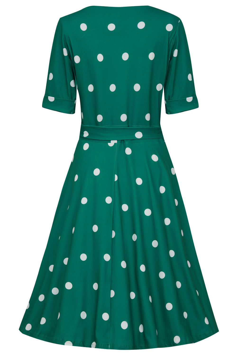 PRE ORDER Matilda Dark Green & White Polka Knit Wrap Dress