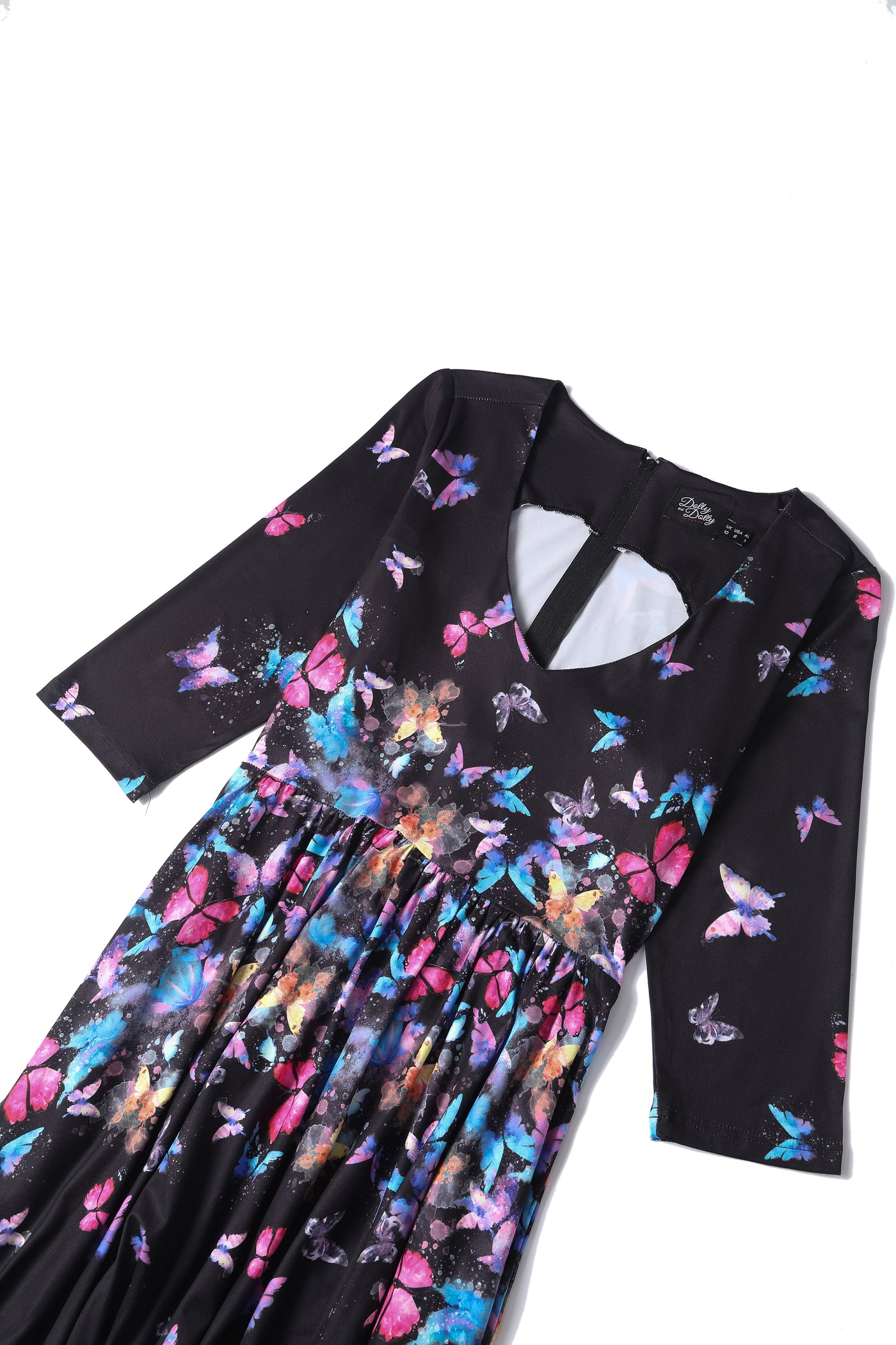 Billie Black Butterfly Print Casual Knit Dress