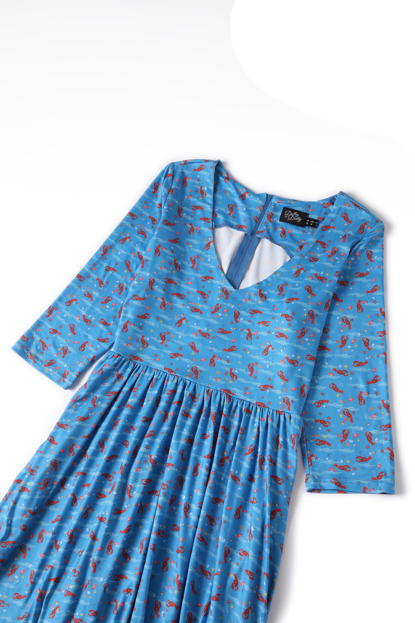 EU STOCK Billie Blue Lobster Print Quirky Dress